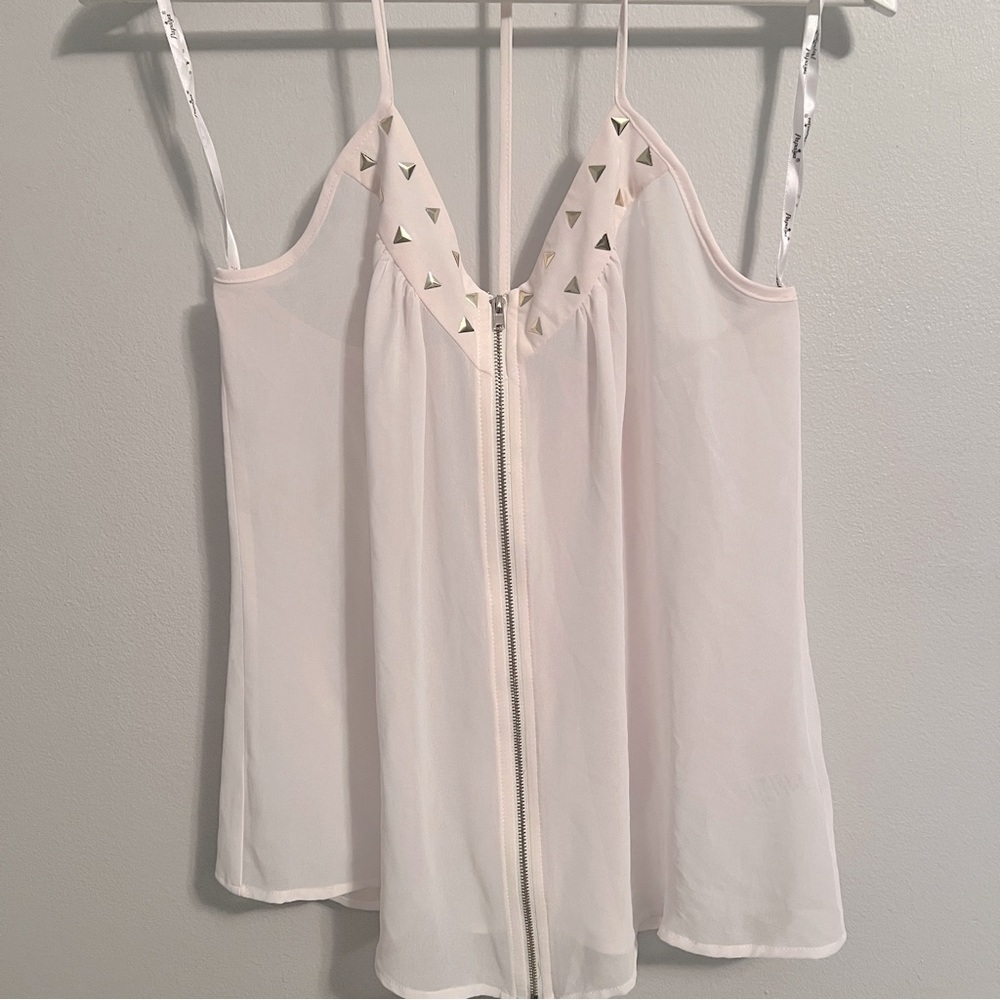 Papaya pastel pink top mesh nude sheer Size M soft girl, pink core.